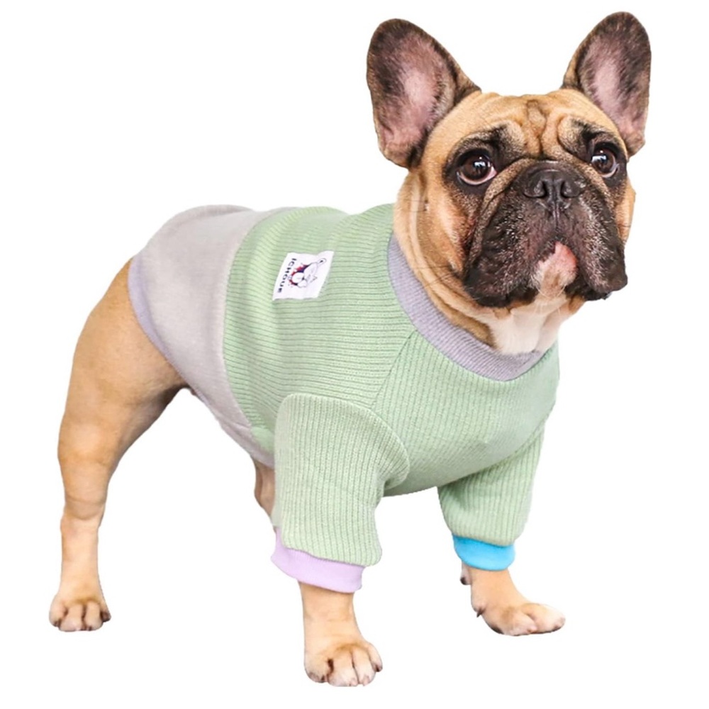 IChoue Pet Dog Crewneck Sweater Color Block Pullover Winter Warm Clothes